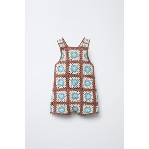 CROCHET KNIT OVERALLS - Brown | ZARA United States