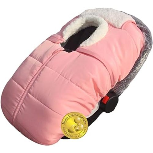 Mom's Choice Awards Winner-TSAYAWA Winter Baby Car Seat Cover -Keep Babies Warm Carseat Bunting Bag/Blanket for Newborn & Infant - Cold Weather Insulated Windproof Carrier Canopy for Travel (Pink)