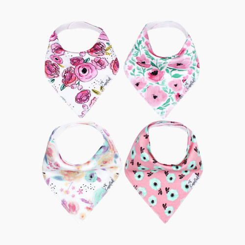 Copper Pearl Printed Bandana Bib Set (4-Pack) - Bloom