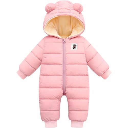 Happy Cherry Baby Snowsuit Winter Coat Warm Hoodie Romper Puffer Jacket