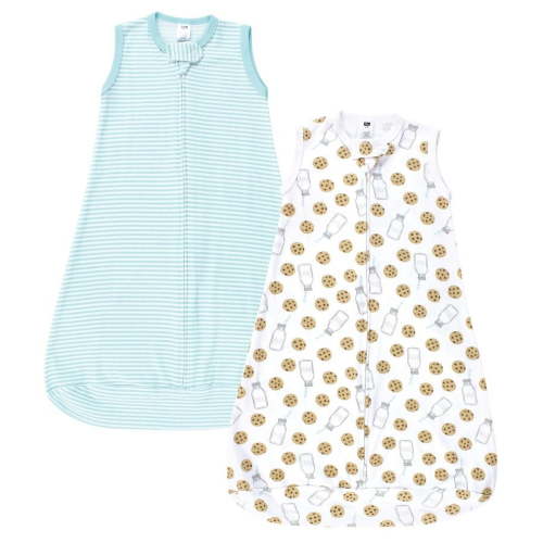 Hudson Baby Cotton Long-Sleeve Wearable Sleeping Bag, Sack, Blanket, Mint Milk Cookies Sleeveless, 12-18 Months