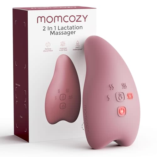 Momcozy Warming Lactation Massager Pro, 8 Vibration Modes & 4 Heating Levels, Longer-Lasting & 100s Rapid Warming Breast Massager, Quick Charging, Improves Milk Flow & Relieves Breast Engorgement