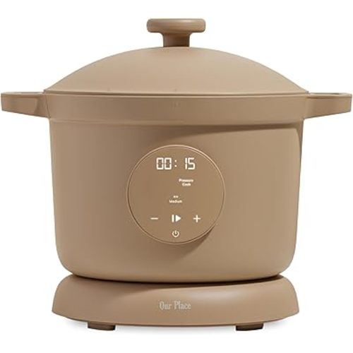 Our Place Dream Cooker | 6 Qt Ceramic Nonstick Multicooker & Pressure Cooker with Touchscreen Controls & Auto Steam Release | 4 Modes: Pressure Cook, Sauté/Sear, Slow Cook & Warm | Steam