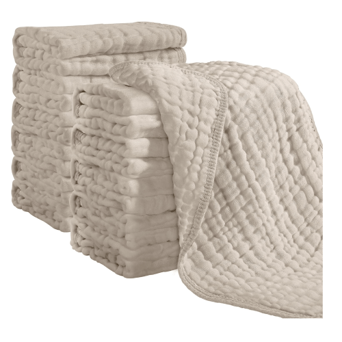 Looxii Muslin Burp Cloths 100% Cotton Muslin Cloths 12 Pack Large 20''x10''