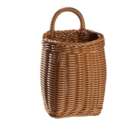 Rattan Basket - Rattan Wicker Baskets for Front Door | Handmade Wicker Wall Baskets Storage | Rattan Storage Basket | Storage for Throws | Wicker | Decorative Fruit Storage Bins for