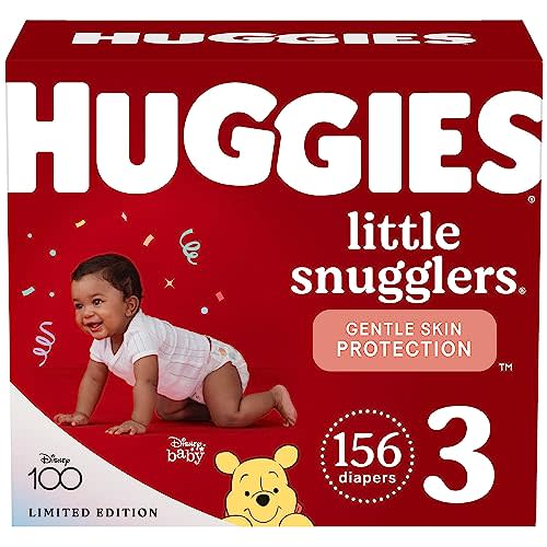 Huggies Size 3 Diapers, Little Snugglers Baby Diapers, Size 3 (16-28 lbs), 156 Count