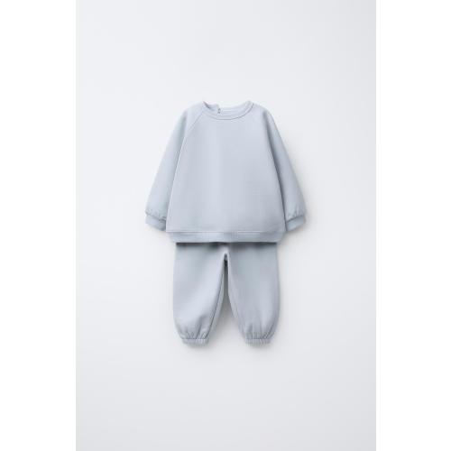 BASIC SWEATSHIRT AND JOGGER PANTS SET - Pastel blue | ZARA United States