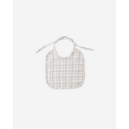 Woven Tie Bib Blue Plaid