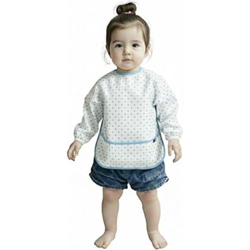 Plie Long Sleeve Waterproof Bib for Toddlers – Soft Feeding Smock for Baby Mealtime, Self-Feeding, BPA-Free, Easy Clean