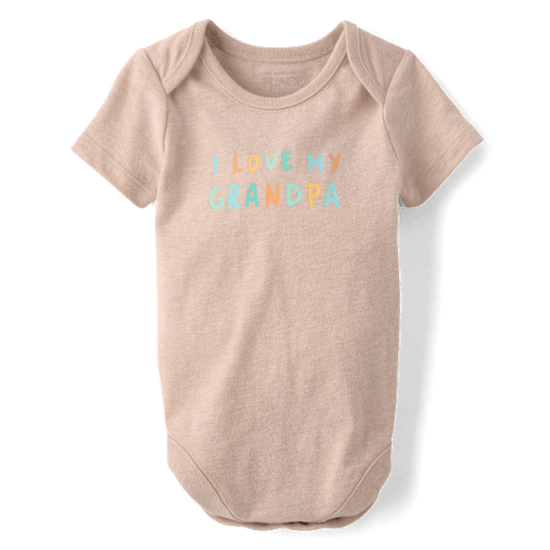 Baby Love Grandpa Graphic Bodysuit - Tan