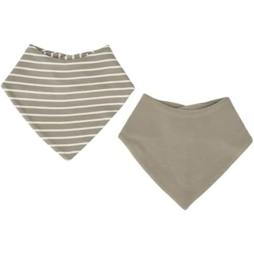 Woolino Merino Wool Baby Bibs - Highly Absorbent Bandana Bib with Cotton Outer Layer and Merino Wool Inner Layer - Pack of 2