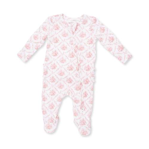 Rose Bow Lattice - 2 Way Ruffle Back Zipper Footie – Angel Dear