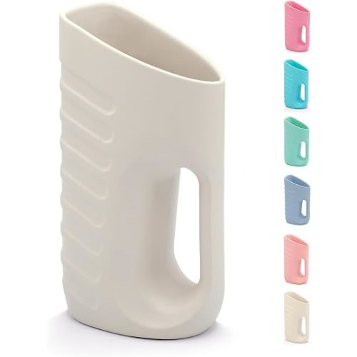 Babylush Baby Bath Rinse Cup & Rinser – 1000ml Soft EVA, 0.3lb Lightweight, BPA-Free Bath Water Pourer, Baby Bath Pitcher, Shower Cup for Kids (Grey)