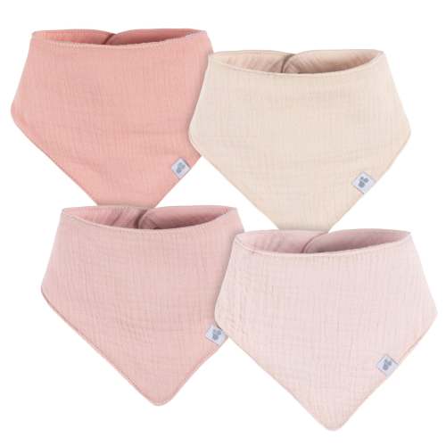 4-Pack Baby Girls Pink Multi Bandana Bibs