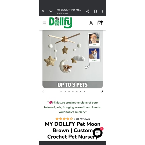 MY DOLLFY Pet Moon Brown | Custom Crochet Pet Nursery Baby Mobile – My Dollfy