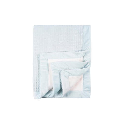 Blue Waffle Plush Blanket