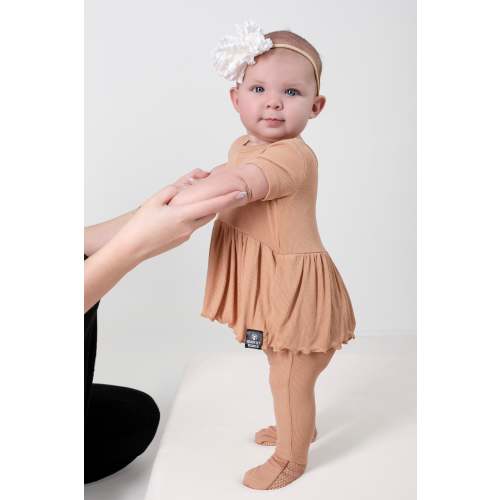 Reversible Opening Ready Set Romper® Twirl in Ribbed Caramel
