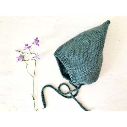 Dusty mint Sage alpaca merino baby girl boy pixie bonnet Knit wool kidS Spring infant hat Preemie String ties Newborn  Photo clothes Shower