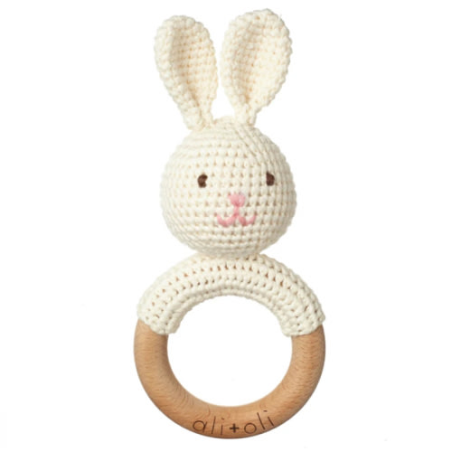 Bunny Rattle Teething Ring