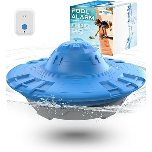 Pool Alarm for Inground & Above Ground Pools,Adjustable Sensitivity Water Detection Alarms Covers 20x40ft,85dB+ Safety Alert for Kids,Pets & Accidental Entry,Weatherproof UV&Corrosion Resistant BU&GR