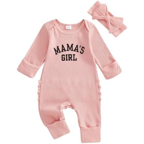Newborn Girls Valentines Day Outfit Heart Daddys Girls Baby Clothes Knit Jumpsuit Romper Preemie Clothes
