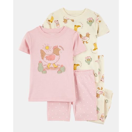 Toddler Girl 4-Piece Western Chicken 100% Snug Fit Cotton Pajamas - Pink - Carter's | Carter's