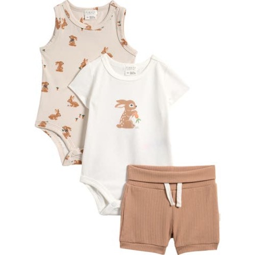 Bunnies 3-Piece Bodysuits & Shorts Set, 9M