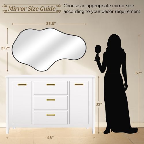 Irregular Wall Mirror Decorative Bathroom Vanity Wall Mirror