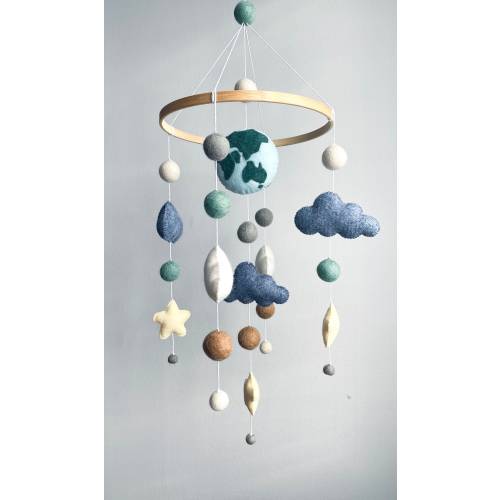 Solar System Baby Mobile, Space Nursery Decor, Planets Crib Mobile, Galaxy Nursery Mobile, Astronomy Baby Mobile, Baby Shower Gift