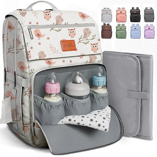 PILLANI Baby Diaper Bag Backpack - Large Bag for Boys & Girls, Waterproof Diaper Backpack - Travel Diaper Bags w/Changing Pad, Baby Registry Search & Shower Gifts - Essentials Must Haves Newborn Stuff