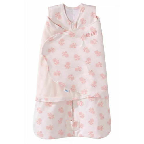HALO SleepSack Swaddle, 100 percent Cotton, Rose Toss Blush, Newborn Girls, 0-3 Months