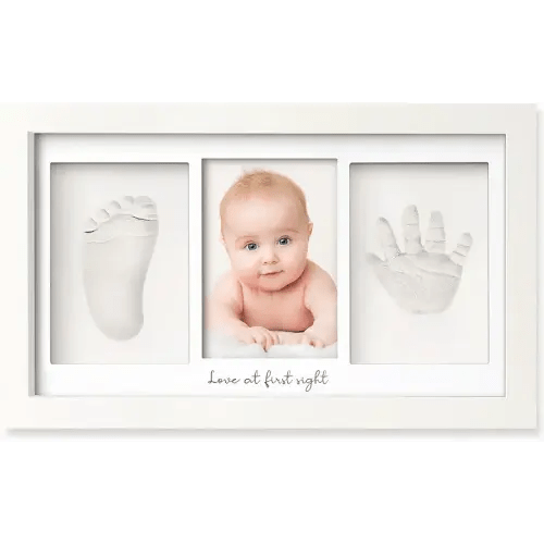 Baby Hand and Footprint Kit - Baby Footprint Kit, Newborn Keepsake Frame, Baby Handprint Kit, Personalized Baby Gifts, Nursery Decor, Baby Shower Gifts for Girls Boys (Alpine White)