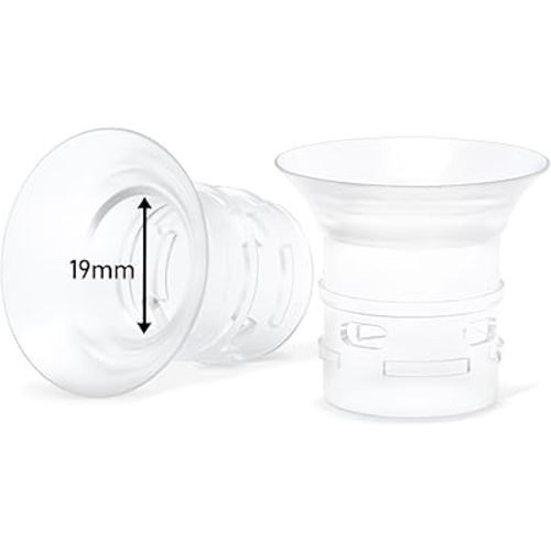 2pcs 19mm Flange Insert Compatible with eufy S1 Pro/S1/E10/E20, Fit for Momcozy M9/M6/M5/S12 pro Breast Pump, Replace for Spectra/Medela/MomMed/eufy/Lansinoh/Elvie with 24mm Flange/Shield