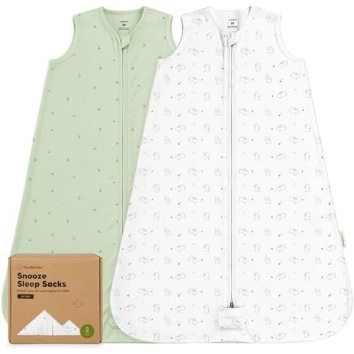 2-Pack Baby Sleep Sacks, Zipper Wearable Blanket,100% Cotton (Bunnies, M)