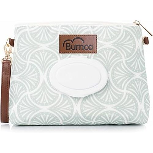 Bumco Diaper Clutch Bag - Portable Wipes Dispenser & Diaper Holder, Airtight Travel Baby Wipes Case, Wipe Dispenser Travel Baby Wipes Dispenser On the Go, Diaper Wristlet