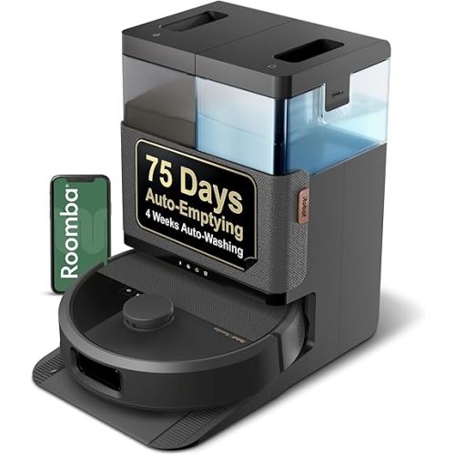 iRobot Roomba Plus 505 Combo Robot Vacuum & Mop with AutoWash Dock - Extending Spinning Mop Pads, Self-Empties, Pad Wash & Heated Drying, Self-cleaning, Recognizes & Avoids Obstacles, LiDAR Navigation