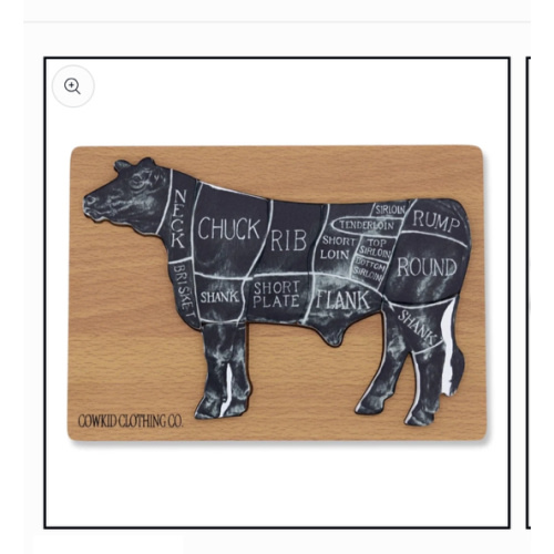 Beef Cuts Wooden Puzzle – Cowkid Clothing Company