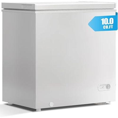 10.0 Cu.Ft Deep Freezer, Energy Saving Chest Freezer - White