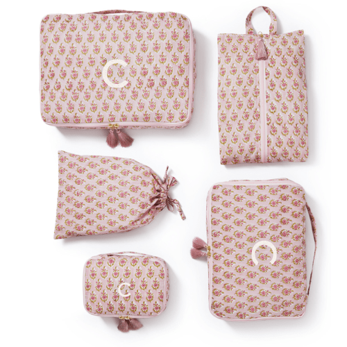 5 Piece Block Print Packing Cube Set