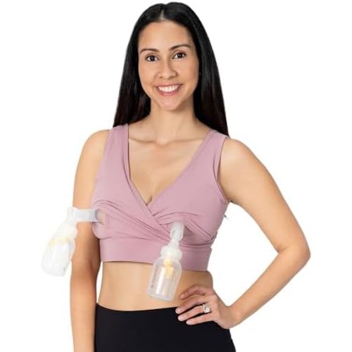 Everyday Luxe Nursing & Hands-Free Pumping Bra - Nursing and Pumping Bra Fits All Standard Pump Flanges and Wearable Pumps
