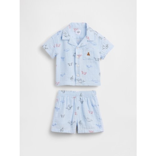 Baby Cotton Gauze Cabana Outfit Set