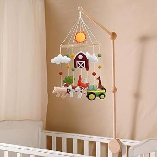 Farm Animal Mobile for Crib - A Colorful Baby Farm Mobile with Animals and barn