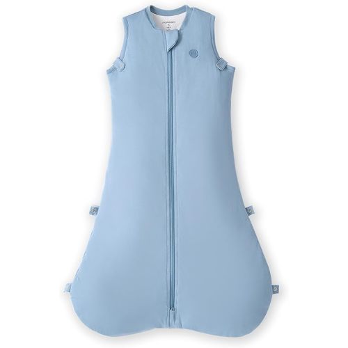 Momcozy Sleep Sack for Baby 0-6 Months, 1.5 TOG Baby Wearable Blanket with Supportive Plush Filling, Two-Way Zipper for Easy Diaper Changes, Snap-Fit Design for Growing Babies, Small, Blue