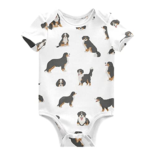 vvfelixl Baby Girls' Bodysuits Black Pug White Short Sleeve Cotton Baby Clothes For Girls 0-24 Months