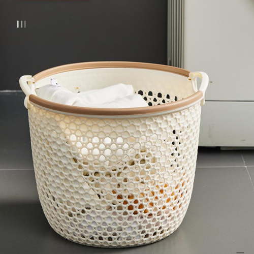 Small Woven Baskets for Storage(7.67"x5.51"), Rope Basket Baby Laundry Hamper, Collapsible Basket, Organizing Living Room, Nursery, Clothes(Coffee)