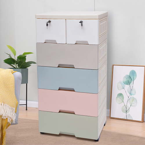 DENEST Multi-Layer Assembled Baby Wardrobe Storage Cabinet Plastic Bedroom Furniture