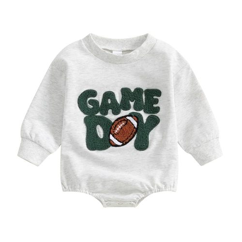 VISGOGO Newborn Infant Baby Boy Girls Oversized Romper Little Dude Sweater Onesie Coming Home Outfit Neutral Clothes