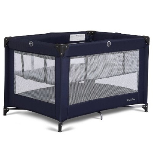 Dream On Me Zazzy Portable Travel Playard with Bassinet - Navy Blue