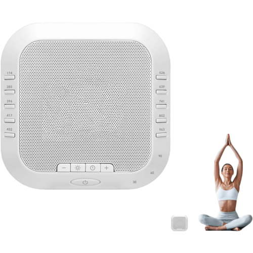 Ora Sound Machine Solfeggio Frequencies,White Noise Sound Machine,10 Soothing Sounds 3 Colors Night Light for Meditation,Sleeping,Yoga,3 Timer Modes