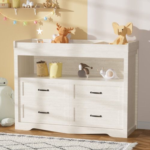 Harriet Bee 47.24'' Baby Changing Table Dresser with 4 Drawers | Wayfair